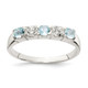 Sterling Silver Light Blue & White CZ Ring QR4401-7
