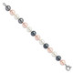 Majestik Sterling Silver Rhodium-plated 12-13mm Multi-Color Imitation Shell Pearl Hand-knotted Bracelet QMJB130MX-7.5