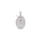 Sterling Silver Rhodium-plated Crystal Family Pendant QMP14/1SS