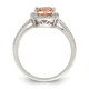 Sterling Silver Rose-tone Square Peach CZ Halo Ring QR7130-8