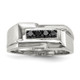 Sterling Silver Rhodium-plated Mens Black Diamond Polished Ring QR6777-11