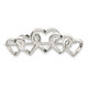 Sterling Silver Satin Finish Diamond Cut Five Heart Pin QP394