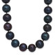 Sterling Silver Rhod-plated 10-11mm Black FWC Pearl Necklace QH5158-16