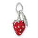 Sterling Silver Multi-color Enamel Flower & Strawberry Children's Pendant QP4074