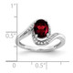 14k White Gold Oval Garnet and Diamond Bypass Ring RM5948-GA-010-WA