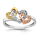 14k Tri-color Diamond Triple Heart Ring RM5725-007-WYRA