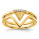 14k Satin and Polished Diamond Double Triangle Ring RM6865-005-YA