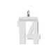 Sterling Silver/Rhodium-plated Polished Number 14 Charm QPL14