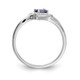 14k White Polished Oval Diamond Blue Sapphire Bypass Ring RM5740-SA-001-WA