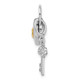 Sterling Silver Rhod & Gold-plated 10mm Heart Lock & Key Hinge Locket Charm QLS594