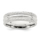Sterling Silver Rhodium-plated 6mm Polished Fancy Band Size 6.5 QWB116RH-6.5