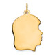 Sterling Silver GP Engraveable Girl Polished Disc Charm QM359G/18