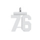 Sterling Silver/Rhodium-plated Polished Number 76 Charm QPL76