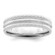 Sterling Silver Rhodium-plated 6mm Brushed Fancy Band Size 10.5 QWB116BRH-10.5