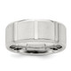 Sterling Silver Rhodium-plated 8mm Brushed Fancy Band Size 10.5 QWB121BRH-10.5