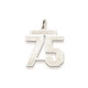 Sterling Silver/Rhodium-plated Satin Number 75 Charm QPM75