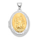 Sterling Silver RH-pltd w/Yellow Rhod 23mm St Christopher Oval Locket QLS934