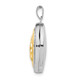 Sterling Silver RH-pltd w/Yellow Rhod 23mm St Christopher Oval Locket QLS934