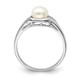 Sterling Silver Rhodium Plated Diamond and FW Cultured Pearl Ring QR4485-9