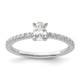 14K White Gold Lab Grown VS/SI FGH Dia Shared Prong Complete Engagement Rin RM9463E-050-CWLG
