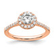 14K Rose Gold Eternal Promise Lab Grown VS/SI FGH Dia Halo Complete Ring RM2057E-050-8CRLG