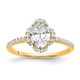 14K Gold Lab Grown Diamond VS/SI FGH Oval Semi-Mount Eng. Ring RM7990E-100-YLG