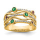 14K Lab Grown Dia VS/SI FGH Cr.RU,EM Bezel Wave Ring RM7970-025-YLG