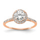 14K Rose Gold Lab Grown VS/SI FGH Dia Round Halo Semi-mount Eng Ring RM2042E-050-RLG