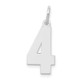 Sterling Silver/Rhodium-plated Polished Number 4 Charm QMS04