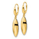14K Two-tone Polished D/C Hollow Teardrop Criss Cross Leverback Earrings SF2938E