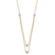 14K Two-tone Polished & D/C Discs Double Necklace SF2949-17