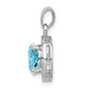 Sterling Silver Rhodium Plated Diamond & Light Swiss BT Pendant QP2960BT