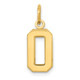 14k Small Polished Number 0 Charm SP00