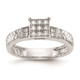 10K White Gold Square Cluster 1/6 carat Diamond Trio Complete Engagement Ring RM3162E-017-0WAA