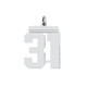 Sterling Silver/Rhodium-plated Polished Number 31 Charm QPL31