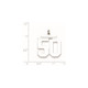 Sterling Silver/Rhodium-plated Polished Number 50 Charm QPL50