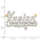 10k Yellow Gold and Rhodium 3D Diamond with Heart Name Plate 10XNA29