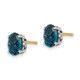 Shey Couture Sterling Silver with 14K Accent Antiqued Oval London Blue Topaz Post Earrings QTC1342