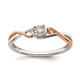 First Promise 14k White and Rose Gold Criss-Cross 1/20 carat Round Diamond Complete Promise/Engagement Ring RM6601E-010-WRAA