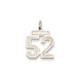 Sterling Silver/Rhodium-plated Satin Number 52 Charm QPS52