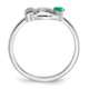 14k White Polished Diamond and Emerald Circle Ring RM6886-EM-007-WA