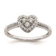 10k White Gold Heart Halo Cluster 1/4 carat Diamond Complete Engagement Ring RM6394E-027-0WAA