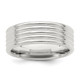 Sterling Silver Rhodium-plated 7mm Polished Fancy Band Size 11 QWB130RH-11