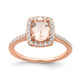 14K Rose Gold Pure Serenity Lab Grown VS/SI FGH Dia & Morganite Halo Eng Ri RM6355E-MG-030-RLG
