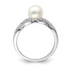 Sterling Silver Rhodium Plated Diamond and FW Cultured Pearl Ring QR4626-9