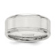 Sterling Silver Rhodium-plated 8mm Brushed Fancy Band Size 9 QWB120BRH-9