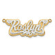 10k Yellow Gold and Rhodium 3D Diamond Name Plate 10XNA46