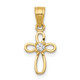 10k Small CZ Cross Pendant 10C1109