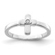 Sterling Silver Polished & Satin CZ Cross Children's Ring QR6502-3