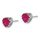 10k Tiara Collection White Gold  Polished Created Ruby 6mm Heart Earrings 10YC406WCR